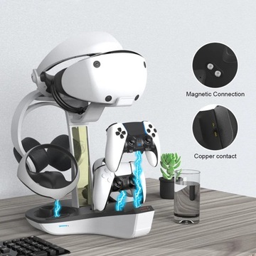 Зарядная док-станция для PS5 PSVR2 VR2, подставка для наушников, контроллеров, шлема