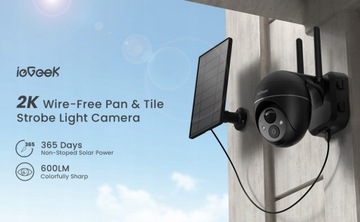 BATERIE ZEWNĘTRZNA KAMERA OBROTOWA IP 2K WiFi ZOOM