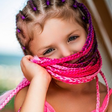 Синтетические волосы для косичек красочные косички омбре печать 130 см.