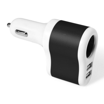 ŁADOWARKA SAMOCHODOWA ZAPALNICZKA 2 x USB GNIAZDO CZARNA