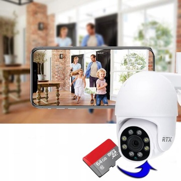 Панорамная IP-камера RTX для улицы, 5 МП, Tuya, двусторонняя аудиозапись, запись на SD до 256 ГБ