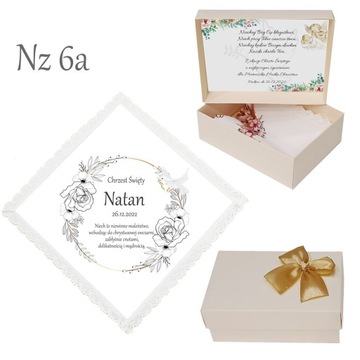 БЕЛАЯ КРЕСТАЛЬНАЯ ХАНИЦА для мальчика, девочки, КРЕЩЕНИЕ, ИМЯ, коробка