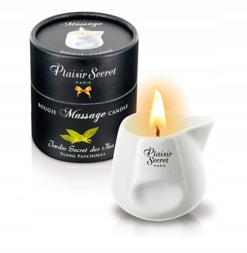 НАТУРАЛЬНАЯ МАССАЖНАЯ СВЕЧА PLAISIRS SECRETS ИЛАНГ ПАЧУЛИ