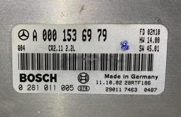 MERCEDES BENZÍN C W203 2.2 CDI MANUÁLNÍ SADA ŘÍZENÍ MOTORU A0001536979