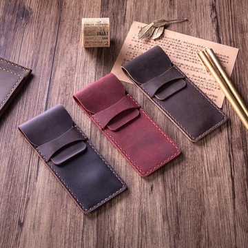 КОЖАНЫЙ Пенал в стиле ретро. Карандаш ЗАЩИТА