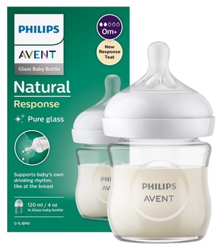 PHILIPS AVENT BUTELKA SZKLANA RESPONSYWNA NATURAL RESPONSE 120ML NIEMOWLĘ 0
