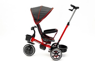 Поворотный трехколесный велосипед 2в1, красная коляска