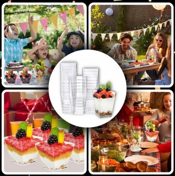 Кубка чашки для десертных закусок +чайная ложка 50 шт. 60 мл десертного контейнера