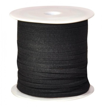 DIY czarny Sznurek tasiemka w rolce płaski szer. 3 mm 50 m
