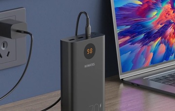 НАБОР ROMOSS POWERFUL POWERBANK 30000MAH 2X USB-A USB-C QC PD 30 Вт С КАБЕЛЕМ