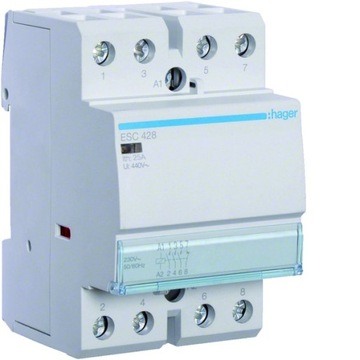 Stycznik 230VAC 3Z+1R 25A AC-7A BESC428 HAGER
