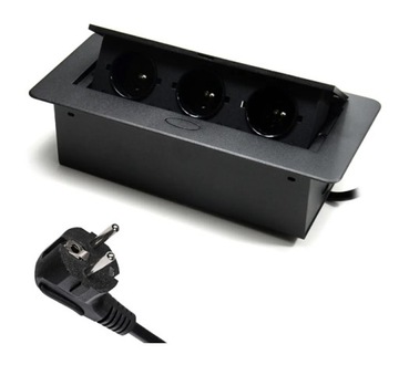 Gniazdo Elektryczne blatowe Spacetronik SPS-D33B V2 3x 230V