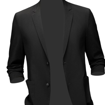 Marynarka męska, klasyczny krój, męskie płaszcze garniturowe, rękaw trzy czwarte, czarny XL