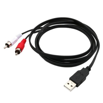 Kabel rozgałęźny USB 2.0 na 2 RCA, 1. Typ A