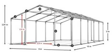 Палатка складская 5х10м Construction DAS 580 Вт