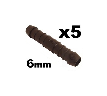 łącznik plastikowy prosty czarny x5 sztuk 6mm