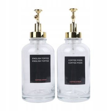 2 pcs. Transparent coffee syrup dispensers