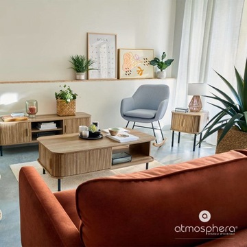 СТИЛЬНАЯ БЕЖЕВАЯ легкая тумбочка из МДФ с дверцами