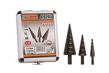 WIERTŁO STOPNIOWE STOŻKOWE DO METALU 4-32mm 3sztuk