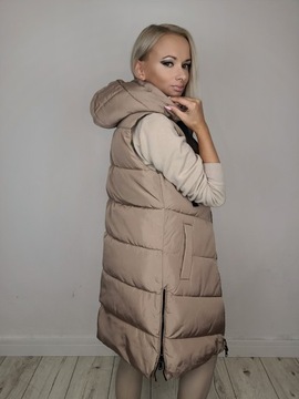 Женский ДВУСТОРОННИЙ стеганый ЖИЛЕТ БЕЖЕВЫЙ/ХАКИ С РУКАВАМИ размер S-7XL Tu L