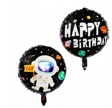 Balony foliowe okrągłe astronauta kosmos galaktyka