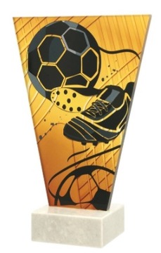 STATUETKA SZKLANA SZKŁO PIŁKA NOŻNA 17,5cm GRAWER