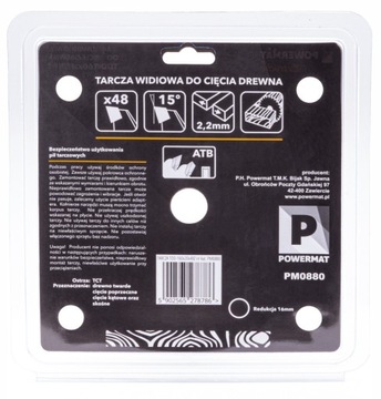 Пила по дереву WIDIOWA Полотно пилы 160 x 20 мм 48Z