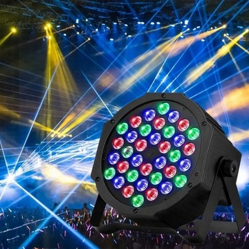 ДИСКО ЛАЗЕРНЫЙ ПРОЕКТОР 36 СВЕТОДИОДНЫХ КОЛОРОФОН ОТРАЖАТЕЛЬ RGB ЛАМПА + ПУЛЬТ ДИСТАНЦИОННОГО УПРАВЛЕНИЯ