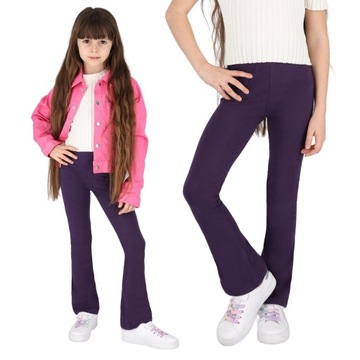 SPODNIE DZWONY DZIEWCZĘCE DRESY BAWEŁNIANE 158