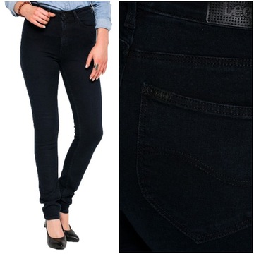 LEE spodnie HIGH WAIST skinny NAVY jeans SKYLER _ W25 L31