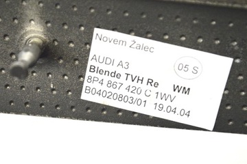 AUDI A3 8P 2007 RHD PŘEDNÍ PRAVÉ DVEŘE LIŠTA ZDOBENÁ