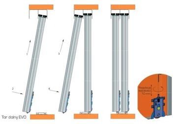 Комплект раздвижных дверей GTV NovoS 3,0 м/4D ALU