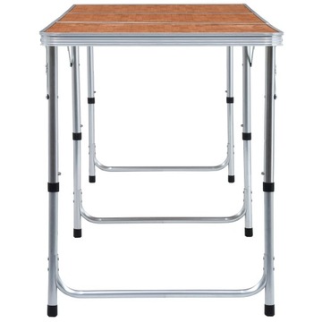 Складной походный столик vidaXL, алюминий, 180 x 60 см