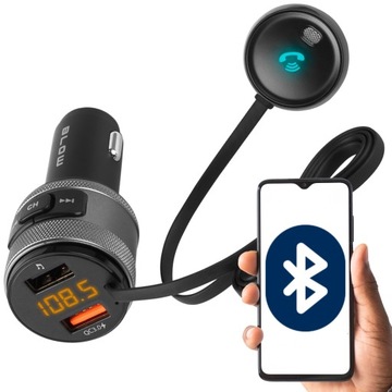 АВТОМОБИЛЬНЫЙ ПЕРЕДАТЧИК BLUETOOTH, ЗАРЯДНОЕ УСТРОЙСТВО, USB QC3.0, СВОБОДНАЯ СВЯЗЬ