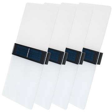 4x Kinkiet Solarny Lampka Solarna AKRYL LED Zewnętrzna Czujnik Zmierzchu