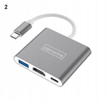 Адаптер ZENWIRE 3in1 MHL HUB USB C HDMI 4K для MacBook Samsung