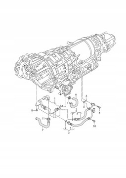 ШЛАНГ МАСЛЯНОЙ ТРУБКИ ТРАНСМИССИИ Q5 SQ5 80A 8W0317817A