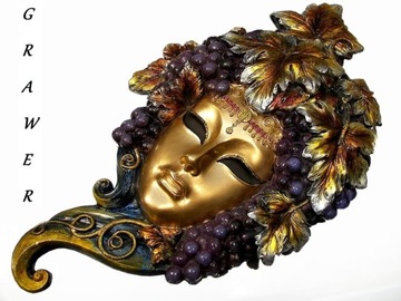 ВЕНЕЦИОНСКАЯ МАСКА ЖЕНСКАЯ ВИНОГРАДНАЯ ОЧЕНЬ ЦВЕТНАЯ v