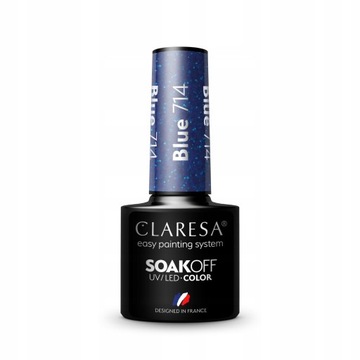 Лак для ногтей Claresa Hybrid 714 синий BLUE GLITTER