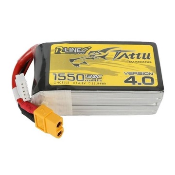 АККУМУЛЯТОР TATTU POWERFUL R-LINE BATTERY 4.0 1550 мАч 14,8 В 130C 4S1P XT60