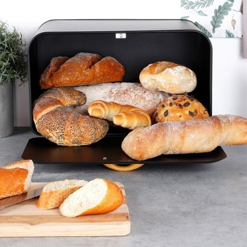 ХЛЕБ Контейнер для хлеба, булочек, металл, черный, кухня ВЫХОД