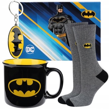 ZESTAW PREZENTOWY BATMAN SOXO SKARPETY KUBEK BRELOK - PREZENT DLA FACETA