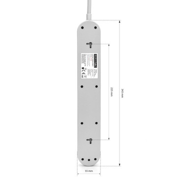 УСТРОЙСТВО ПИТАНИЯ 5 РОЗЕТОК 3 м СЕРЫЙ