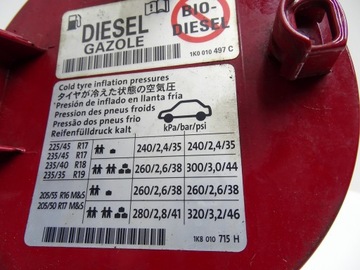 КРЫШКА ТОПЛИВОНАЛИВНОГО ЗАКАВА + ПРОБКА LA3H 1K8010715H VW SCIROCCO 08-12