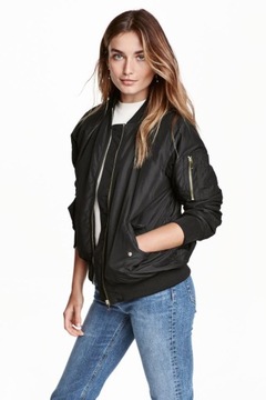 H&M bomberka czarna kurtka bomber oversize XS