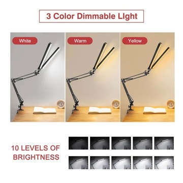 LAMPKA BIURKOWA KREŚLARSKA SZKOLNA BIURKO LED 24W 3000K-6500K