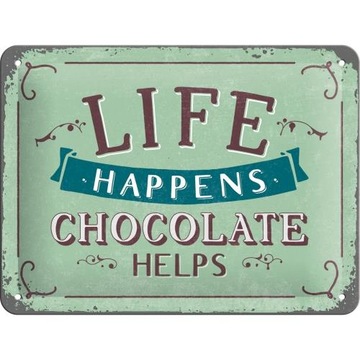 Plakat 15x20cm Life Happens Szyld Dekoracja Ozdoba Tłoczony 3D