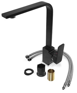 SQUARE черный смеситель для кухонной мойки