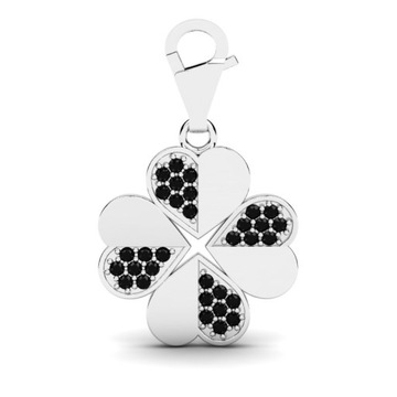 CHARMS BIAŁE ZŁOTO KONICZYNA Z CZARNYMI BRYLANTAMI