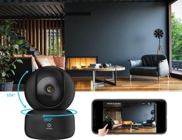 Комнатная камера WiFi FULL HD, вращающаяся на 360 градусов, домашняя безопасность Smart WOOX